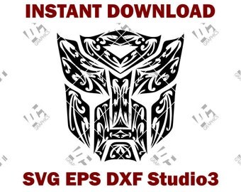 Transformers Tribal Autobot Insignia Logo Cutting File SVG EPS DXF and Studio3 Cricut Silhouette Cameo Studio Make The Cut Instant Download