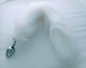 White tail butt plug/Mature, Small, Medium, Large Custom Butt Plug