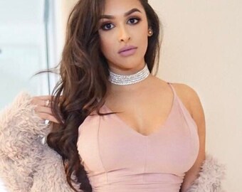 4-5-6 Row Diamond Choker // Rhinestone Choker / Sexy Choker/ Rhinestone Necklace / Gift for her / Diamond Necklace / Wholesale Chokers
