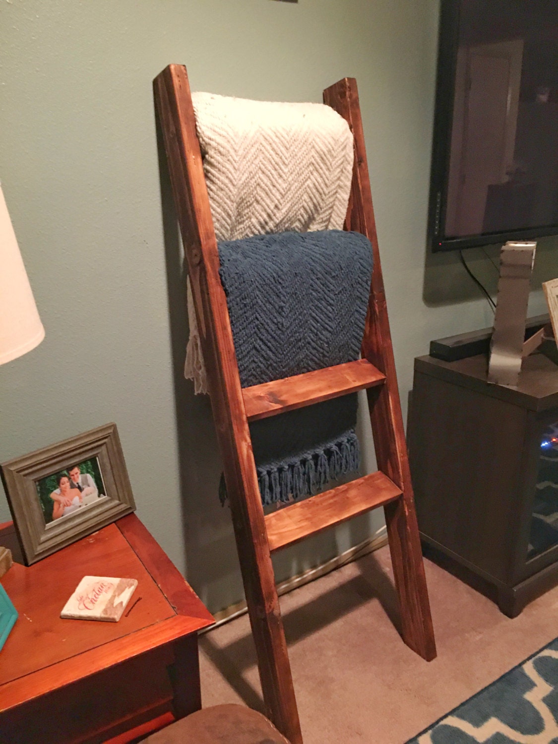 Blanket Ladder by 2girlsandahammer on Etsy