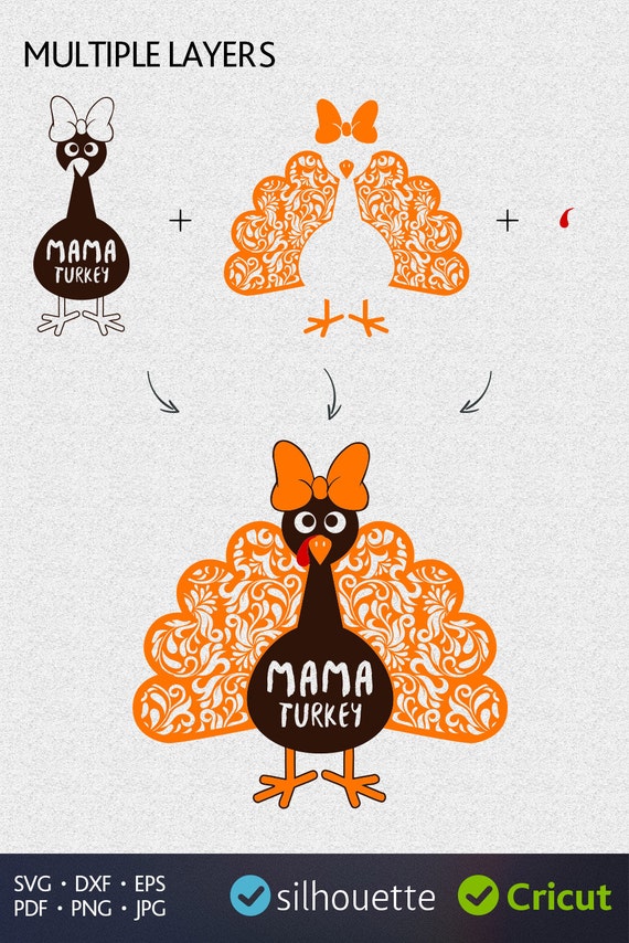 Download Turkey svg files download Bird clipart for Silhouette dxf ...