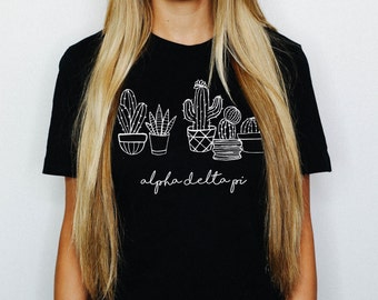 Greek Cactus Pots Tee / Available for Alpha Delta Pi and Alpha Sigma Tau / ADPi