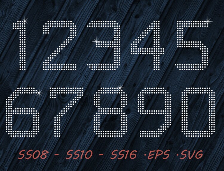 Rhinestone Numbers Jersey SVG EPS Digital Template