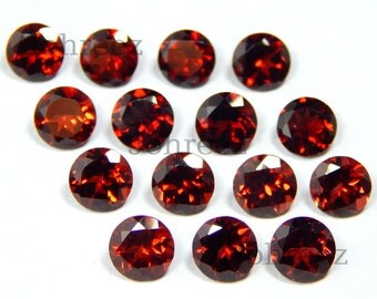25 Piece Natural Garnet Loose Gemstone Faceted Cut Round shape Loose Stone High Quality