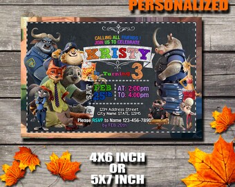Zootopia Invitation / Zootopia Birthday Invitation / Zootopia Party Invitation / Birthday Invitation / Invitation / Zootopia Printable / S