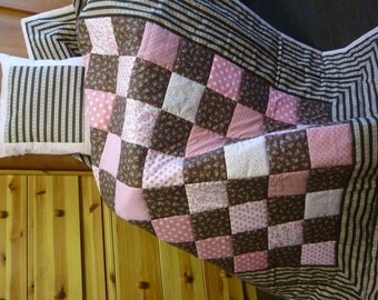 Quilt Set “Warmth of Chocolate –Tenderness of Pink”