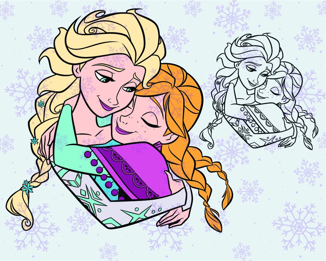 Download Disney Frozen princess Anna princess Elsa SVG cutting ESP