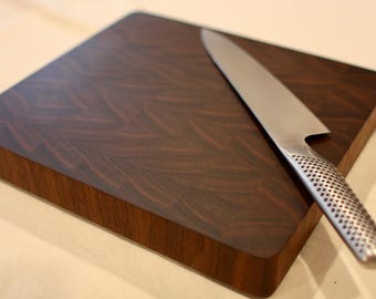 Walnut end grain cutting board