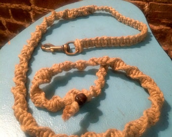 Macramé hemp dog leash