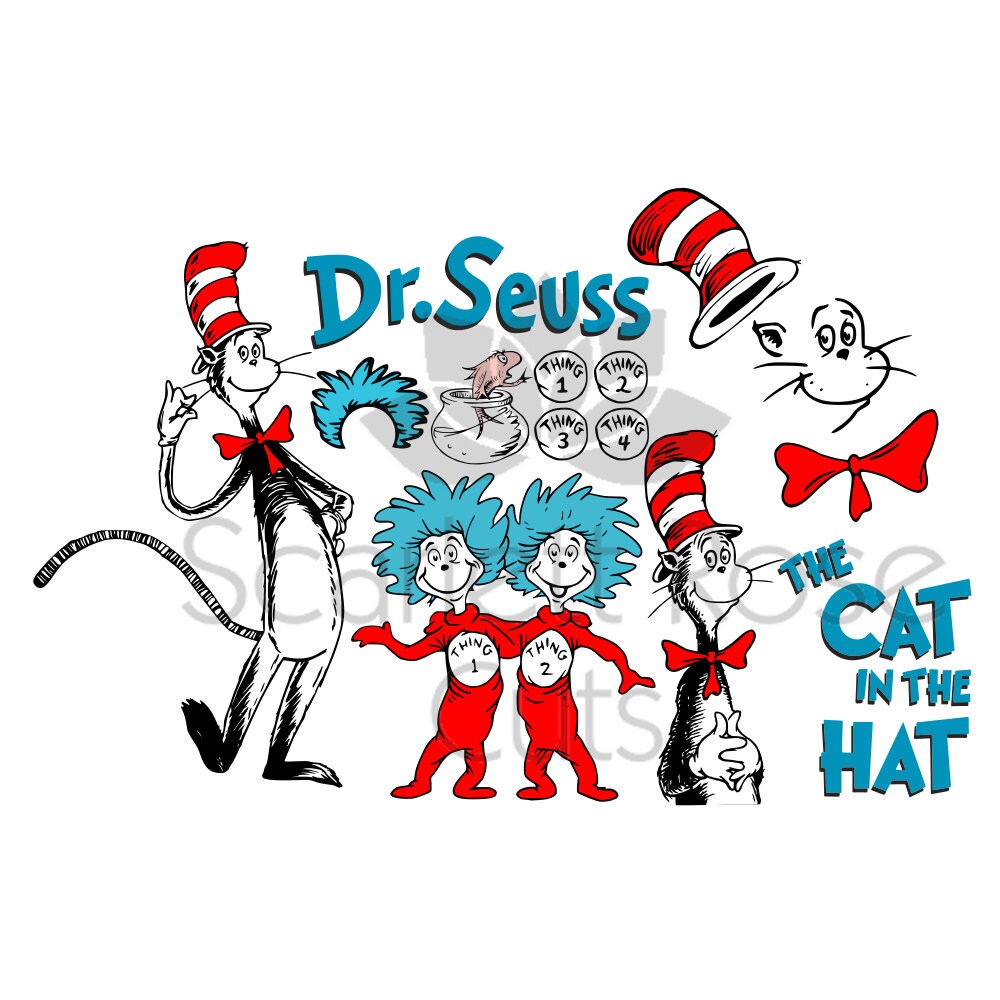 Le chat dans le chapeau Dr. Seuss SVG fichier de coupe et