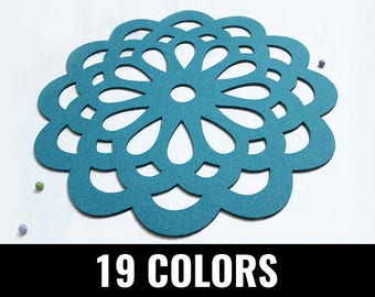 Felt placemat, modern placemat, stylish placemat, table placemat, round, 19 colors - Vera