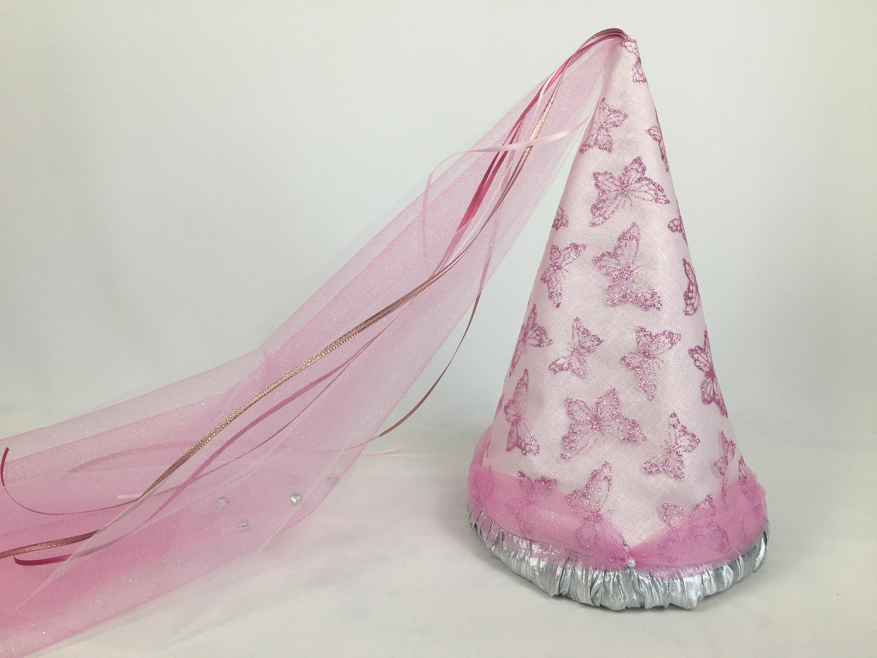Princess Hat Pink Butterflies Princess Cone Hat