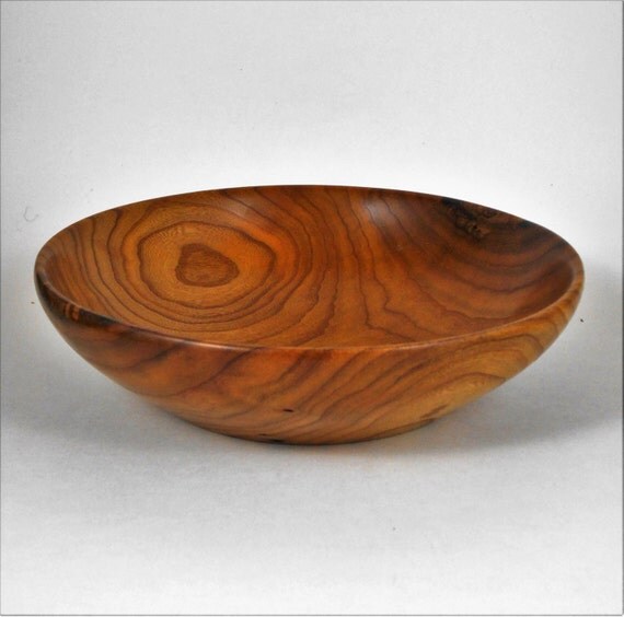 hand turned bowl of redbud wood