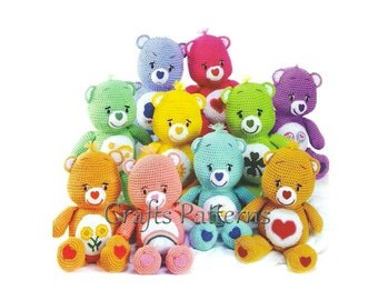 Crochet Toys Pattern, Amigurumi pattern, Care Bears, vintage crochet pattern