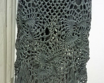 Crocheted skirt with fringe