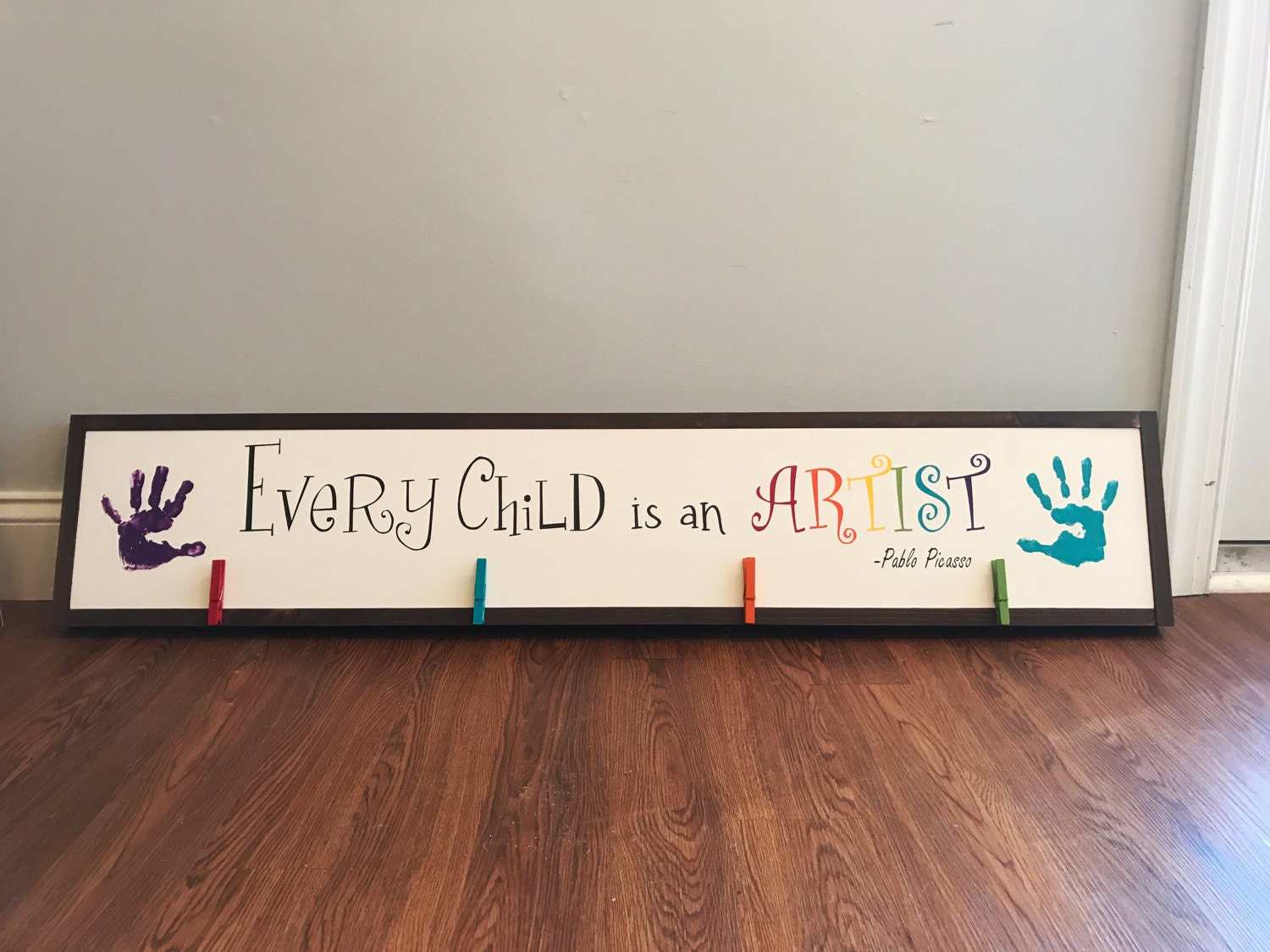 Every Child is an Artist wood sign playroom decor art work