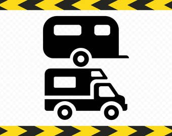 Camper SVG Clipart Decal Travel trailer decor Caravan Cricut Silhouette DXF PDF Png files