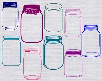 Mason Jar SVG Bundle, mason jar cut file, mason jar clipart, svg files for silhouette, cricut download, svg files, dxf, png, vector, vinyl