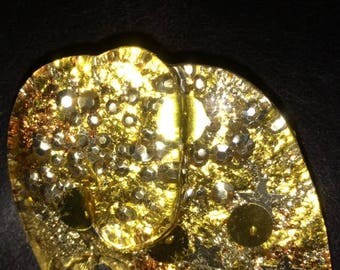 Vintage confetti lucite elefant gold glitter