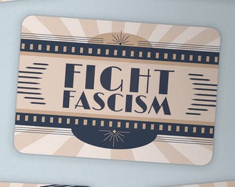 Fight Fascism —sticker resist resistance antifa equality freedom unity justice anti-oppression art deco 1930s