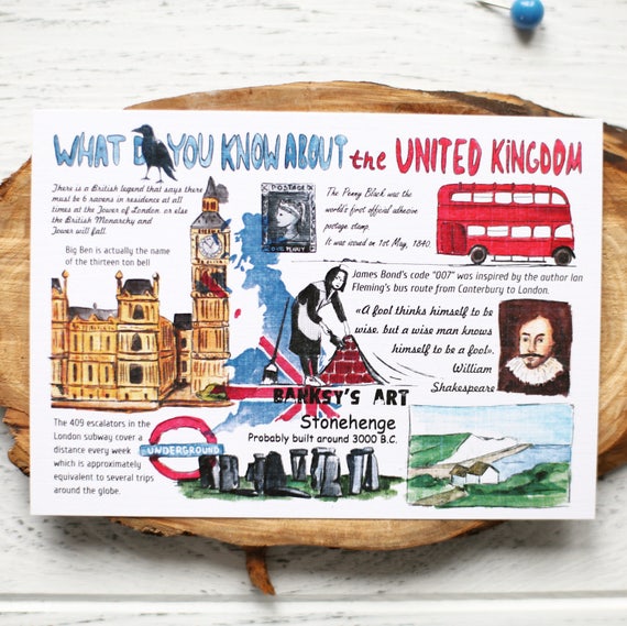 Postcard "What do you know about the United Kingdom"