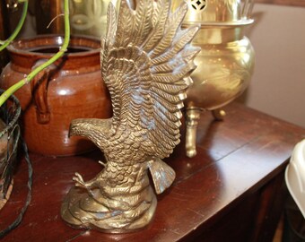 Brass Eagle, Vintage Brass Eagle Statue/Figurine/Sculpture, Man Cave Decor, History Lover/American Decor