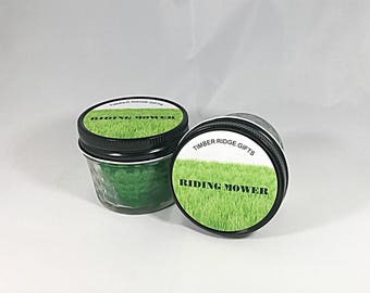 Grass, Scented Candle, Redneck Gift, Green Candle, Spring Candle, Outdoor Gift, Lawn Mower, Hand Made Candles, Gift For Men, Novelty Gift