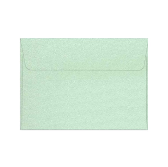 Set of 25 Metallic Mint Green Envelopes Size 5 1/4 x 7 1/4