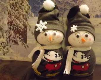 Vintage Mickey Mouse Mom-Pop Snow Couple!
