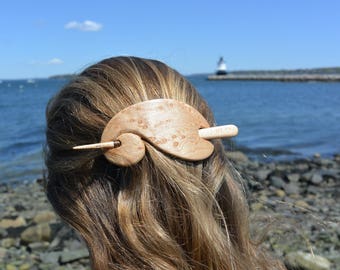 Birdseye Maple Hair Stick, Wooden Barrette