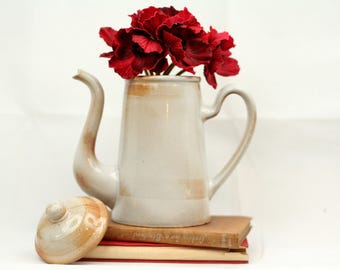 French vintage coffee jug – stoneware – rustic – elegant - rustic - French kitchen - country kitchen