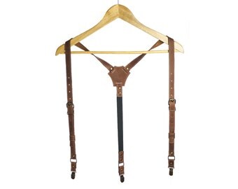 Personalized leather suspenders, leather suspenders with Monogram, wedding suspenders with initials, men's braces, groom suspenders, wedding