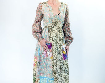 1970s patchwork hippie dress