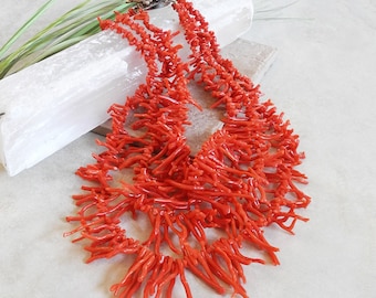 Vintage Red Branch Coral Necklace - Italian Branch Coral - Vintage Coral Necklace - Vintage Pearl and Coral - Roca Fine And Dandy