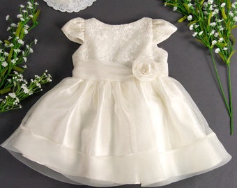 Ivory Toddler Dress, Toddlers Easter Dress, Christening Gown, Ivory Flower Girl Dress, Ivory Baptism Dress, Infant Flower Girl Dress