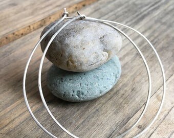 Large Sterling Silver Hoop Earrings // Super Light Weight // Classic Hoops