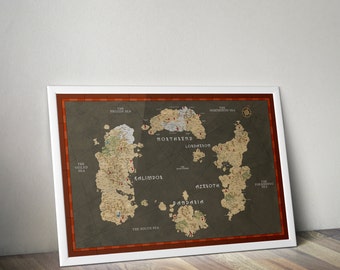 World of Warcraft map / Lands of Kalimdor / Eastern Kingdoms / Map of Azeroth / World of warcraft poster / Clearence sale A2 - A3 sizes
