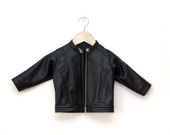 Kids leather jacket | Etsy