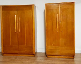 SOLD Mid century retro 1950s hunt wardrobes
