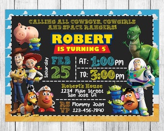 Toy Story Invitation, Toy Story Birthday, Toy Story Invite, Toy Story Party, Toy Story Printable, Toy Story Custom, Toy Story Evite, Party