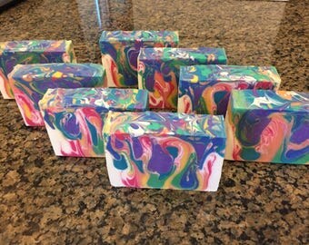 Moisturizing Rainbow Handmade Soap Kumquat & Ginger Ale - Beautiful!