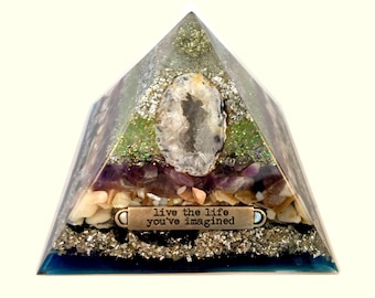 Strength & Protection Geode Orgone Pyramid (Large)