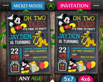 Mickey Mouse Invitation, Mickey Mouse Birthday, Mickey Mouse Invite, Mickey Mouse Party, Mickey Mouse Printable, Mickey Mouse Card