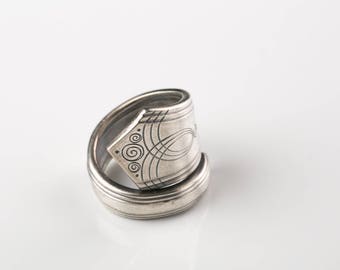 spoon ring, silver plated jewelery,