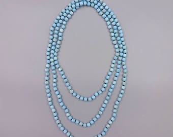 60" 6MM matte-finish magnesite necklace.