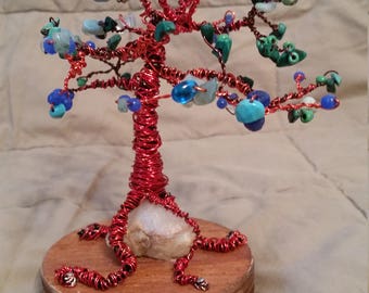 Wire Wrap Gemstone Tree Sculpture