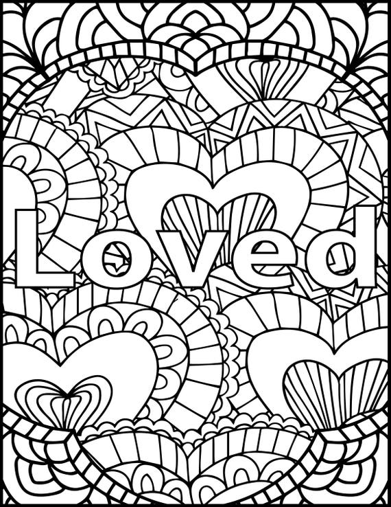 Download I Am Loved Adult Coloring Page Inspiring Message Coloring