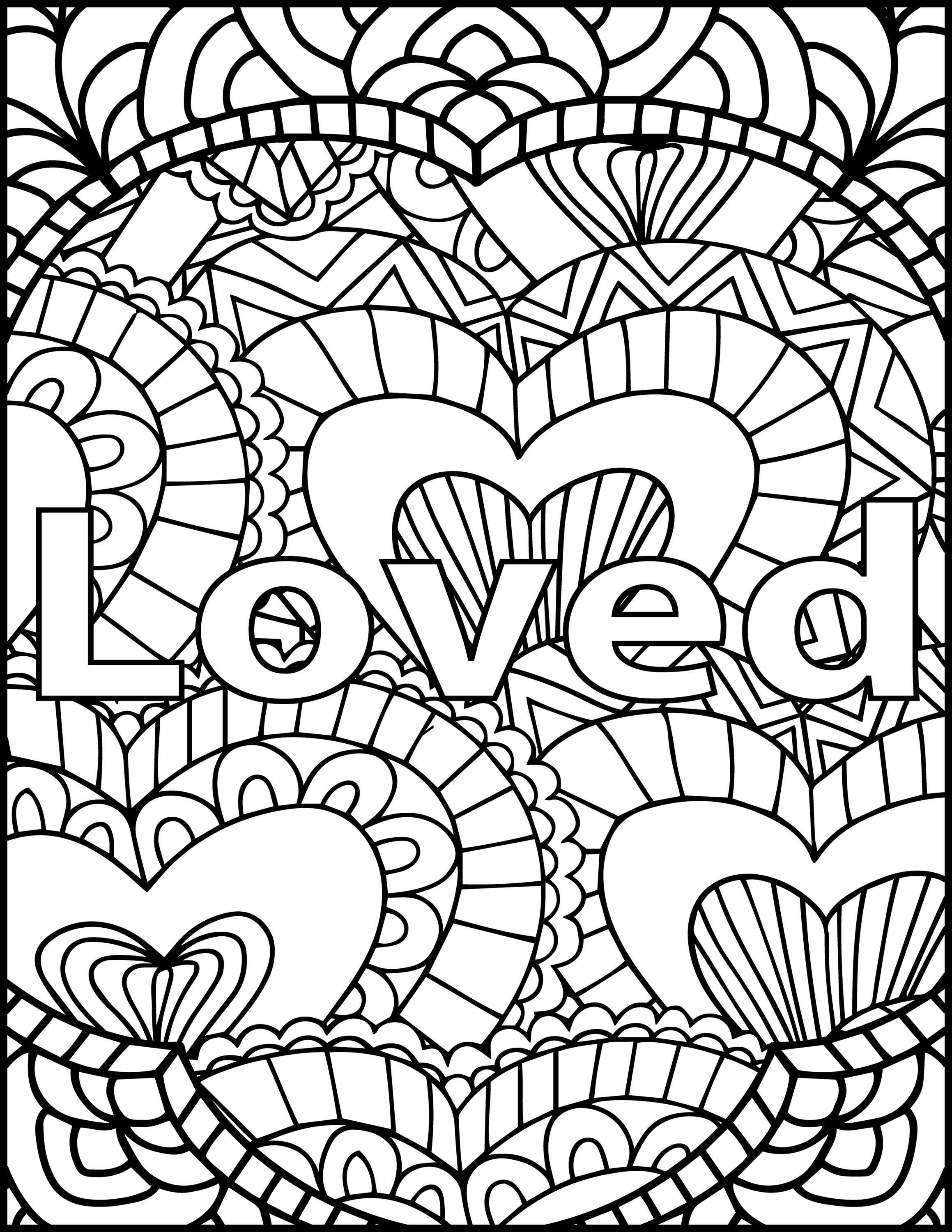 I Am Loved Adult Coloring Page Inspiring Message Coloring