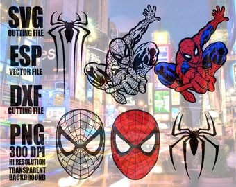 Spiderman Digital Download Clipart SVG Vector file PNG 300dpi