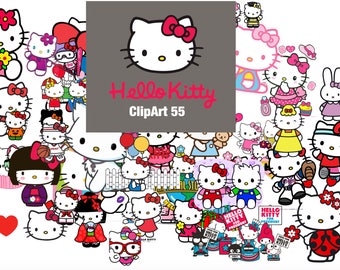 55 Hello Kitty ClipArt - Digital , PNG, image, picture, oil painting, drawing,llustration, art , birthday,handicraft 300 DPI, 300 PPI